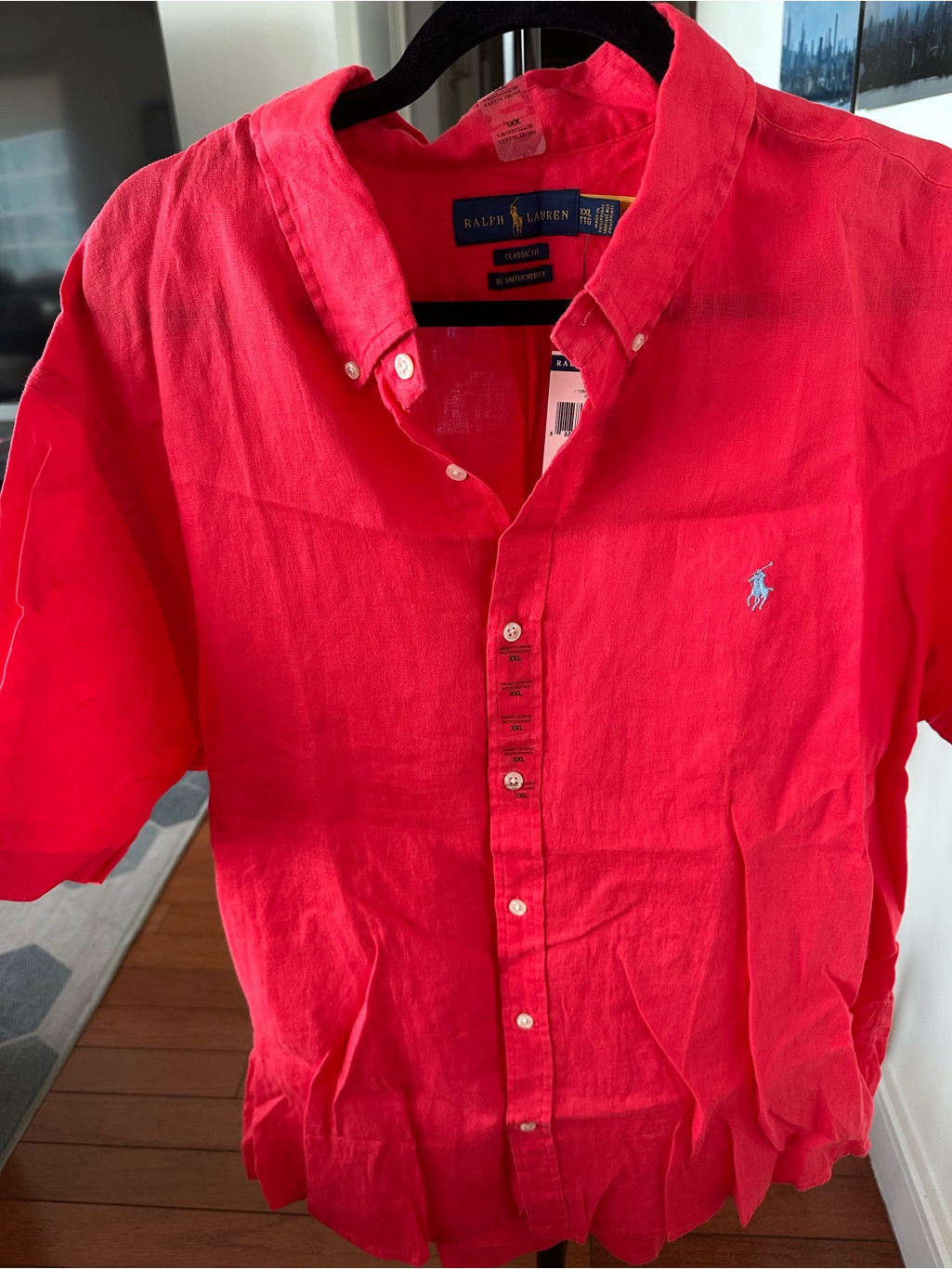 Ralph Lauren Red Short-Sleeve Button-Down Polo Shirt